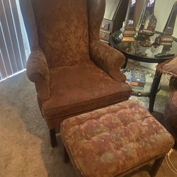 Antique High Wingback Chair 