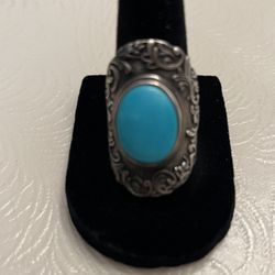 Sterling’s Silver Israel Saddle Turquoise Ring 