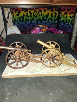 Vintage etched brass mini canons