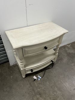 Modern washed nightstand with charger ports
