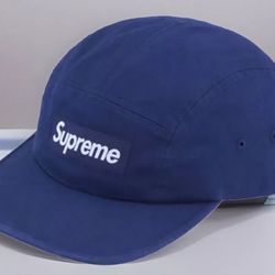 SUPREME WASHED CHINO TWILL CAMP CAP NAVY OS SS24 WEEK 1 (AUTHENTIC) BRAND NEW