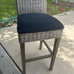 Outdoor bar and barstools