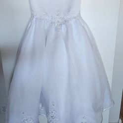 Girls White Dress Size 8