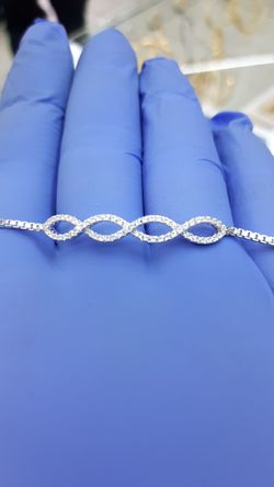 925 silver bracelet cz stones high quality