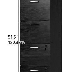 4 Drawers File Cabinet Organizer New With Keys 