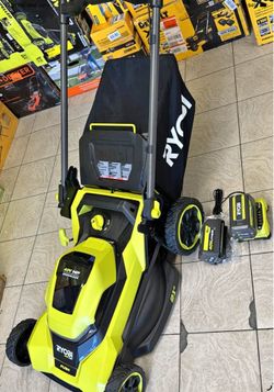 Ryobi 21 inch lawnmower with 2 batteries and charger