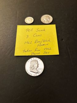 Coins - 90% SILVER - Brilliant Uncirculated Roosevelt/Washington/Franklin – Total 3 Coins