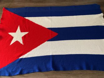 Crocheted Cuban Flag Blanket