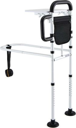 Bed Rails for Elderly Adults Safety,18-Level Adjust, Foldable Table