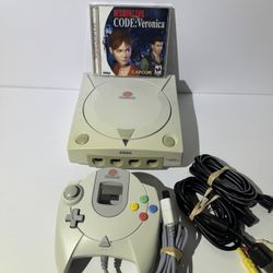 Sega Dreamcast White HKT-3020 Bundle Resident Evil Code Veronica Tested Working