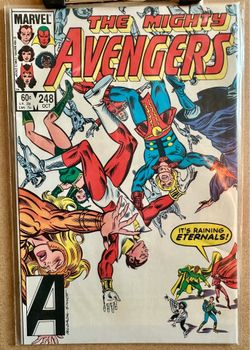 1984 Vintage Mighty Avengers Marvel Comics #248 It's Raining Eternals Copper Age X2
