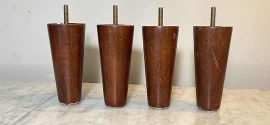 Set of 4 5” tall vintage Walnut tapered furniture legs