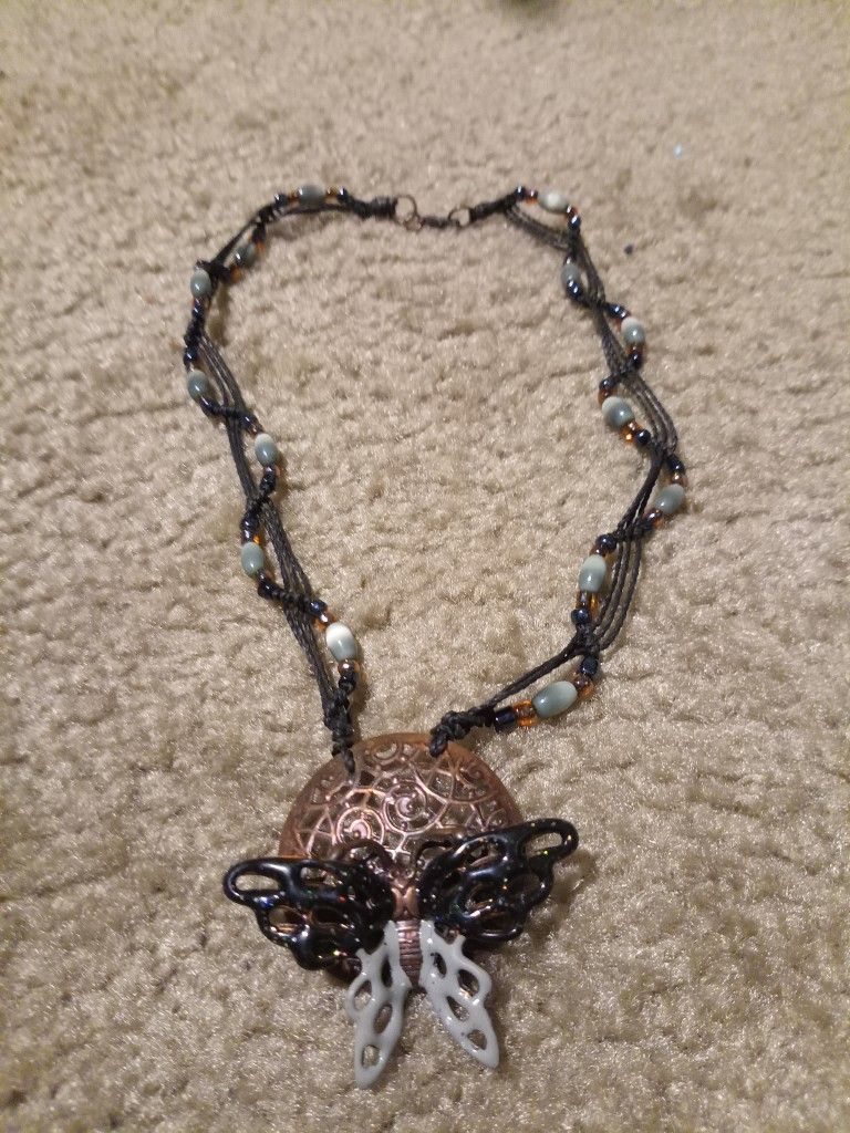 Vintage Copper Butterfly Necklace