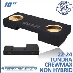 Black 10" Dual Sealed Sub Box, Fits 22-24 Toyota Tundra Crew-Max (Non-Hybrid