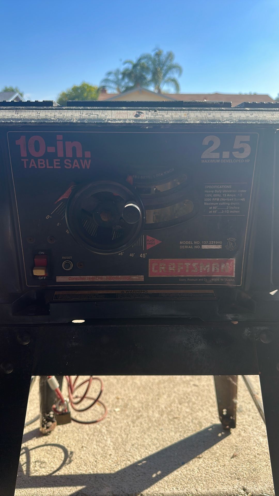 Craftsman 10in Table saw 