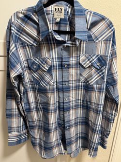 Ely Cattleman Western Plaid Snap Shirt XL