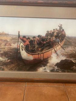 Framed Canoe Rapids Print “Shooting the Rapids”