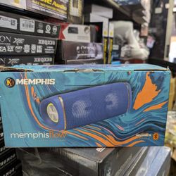 Memphis MFLOWBTB Flow - Wireless Bluetooth & AUX Speaker, IPX7 Water Resistance, Blue
