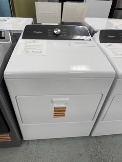Whirlpool 7 cu.ft vented electric dryer in white with moisture
