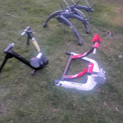 Two Bike Trainers And Car Rack