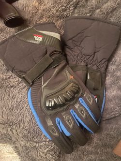Kemimoto Motorcycle Gloves Black and Blue