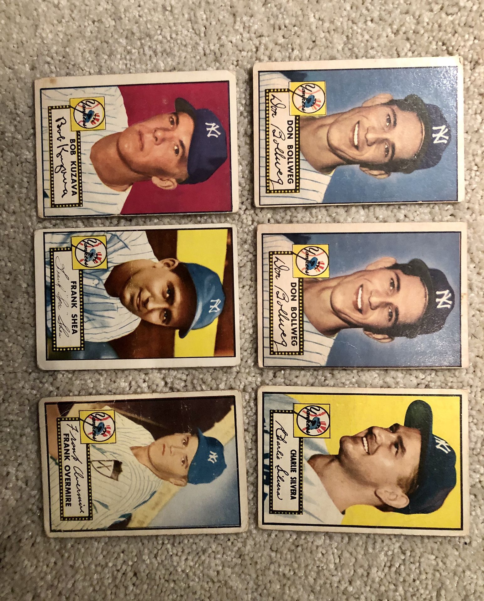 1952 Topps Baseball Cards - Lot of (6) - VG