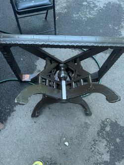 Antique Table With A Granite Top