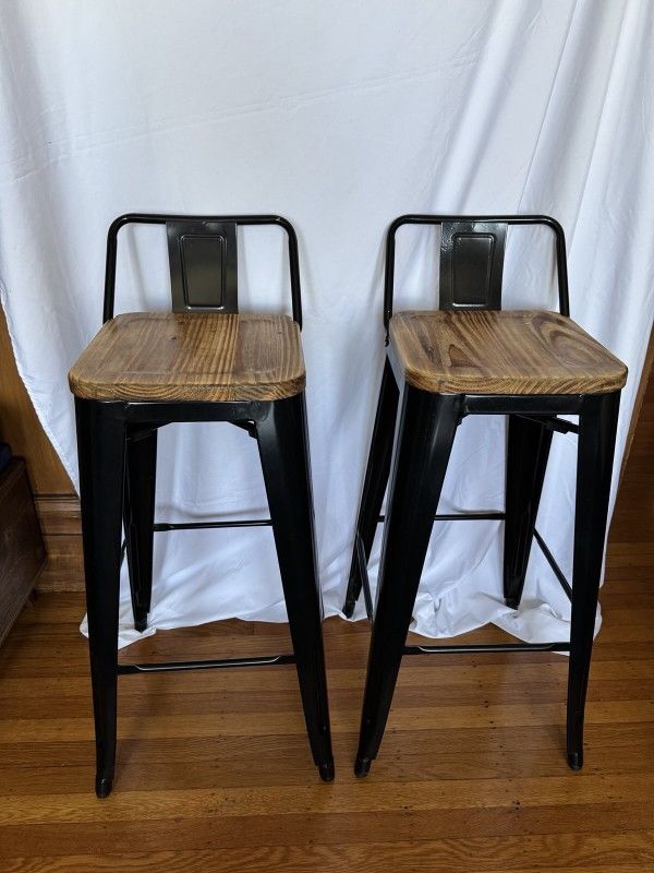 2 Bar Stool Chairs , 30" Seat Height, Low Back