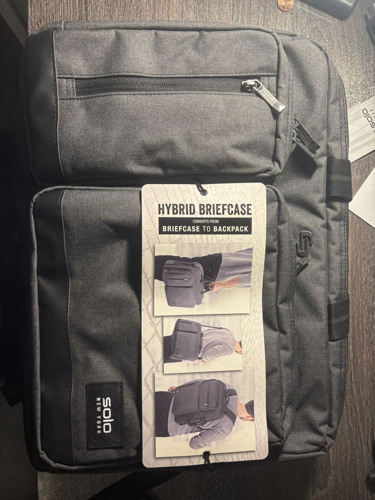 Solo New York Hybrid Briefcase Backpack (color Grey)