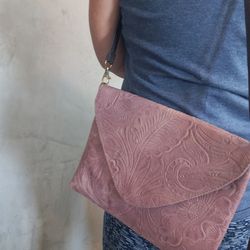 Small Hand Tolled Leather Envelope Purse