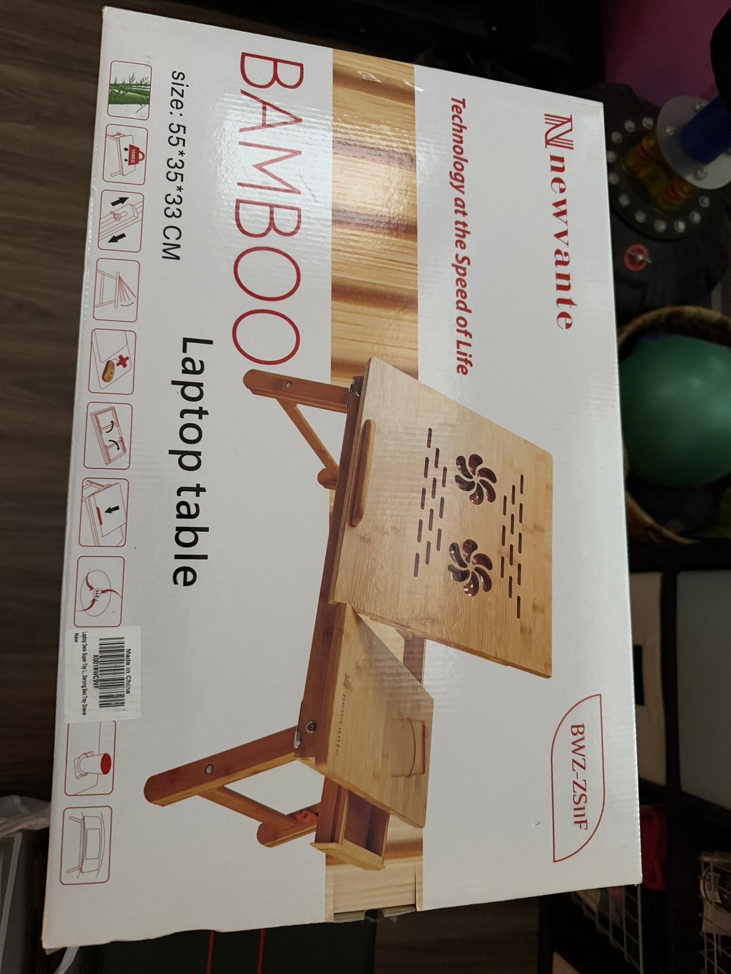 New Bamboo Laptop Table – Adjustable Bed Desk (Brand New)
