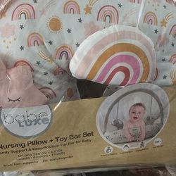 Nursing pillow clearance with toy bar