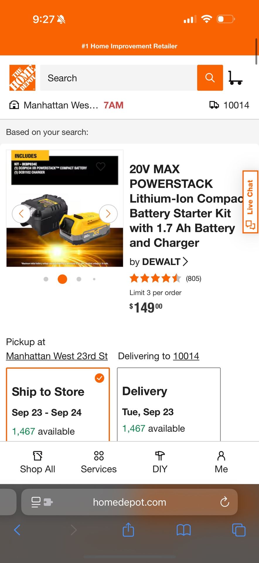 Powerstack 20-Volt Lithium-Ion 5.0 Ah and 1.7 Ah Batteries and Charger