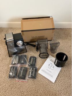 Upgraded 300W Electric Cheese Grater with 7 Stainless Steel Blades, Cheese Shredder