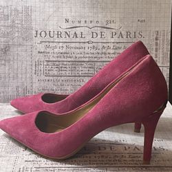 Pink Calvin Klein Heels with Gold Detail