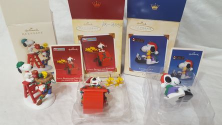 Lot of 3 Snoppy Christmas Ornaments