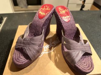 Christian Louboutin Purple Slide Wedges in Size 7