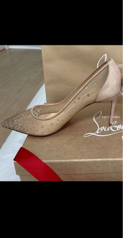 Christian Louboutin Follies Strass Crystal Mesh Pumps