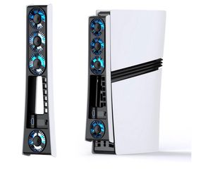 Cooling Fan for PS5 Pro, Efficient Cooler Fan with Adjustable Speed/LED Light, Temperature-Controlled PS5 PRO Cooling Accessories with USB 3.0 Port