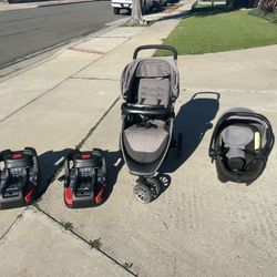 Britax B-Safe Double Car Car seat And Stroller Combo