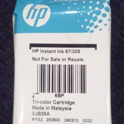 HP Instant Ink 67/305.                                                     1 Left Only