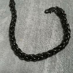 Stainless Steel PVD Black Round Chain Bracelet