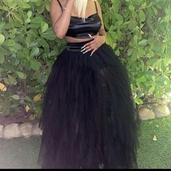 Black Tulle Dress/ Homecoming Dress/