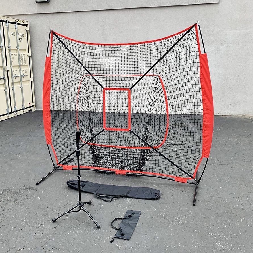 $65 (Brand New) Baseball softball (7x7’ net & ball tee set) practice hitting & pitching net w/ carry bag 