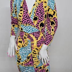 NWOT Multi Color Mini Party Dress Size Large 