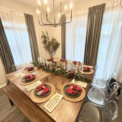Dinning table with benches and chairs