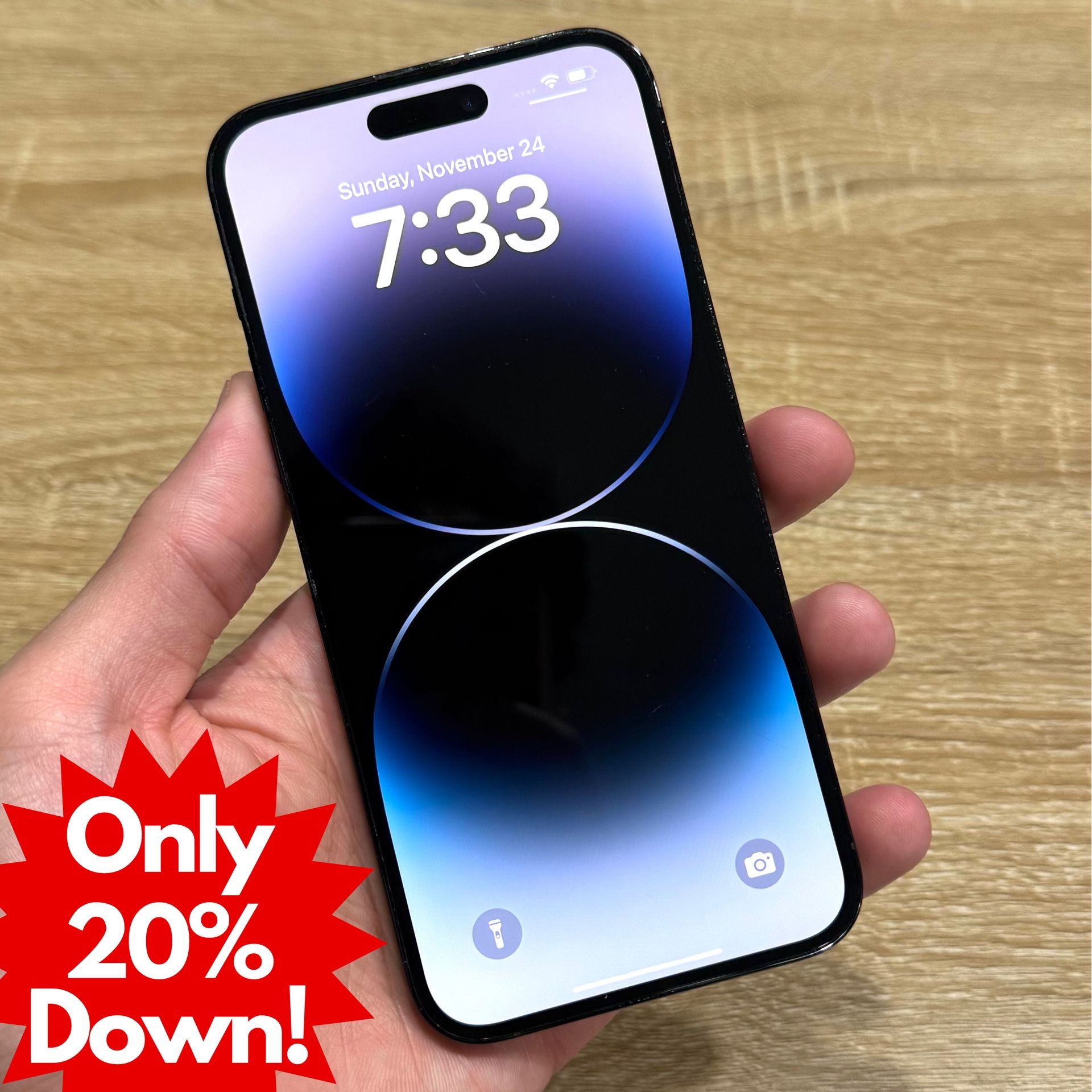 iPhone 14 Pro Unlocked - 128GB - Black - 12-Month Warranty - No Credit Needed - 20% Down!