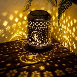 Outdoor Waterproof Metal Fairy Hanging Solar Lanterns Garden Lights