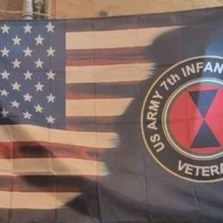 US Army 7th division veteran flag.