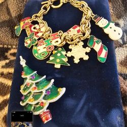 Christmas Bracelet & Tree Brooch